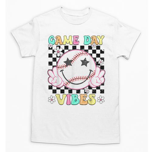 Game Day Vibes Softball Baseball Groovy Game Day Girls Women Unisex T-Shirt - Sportilla