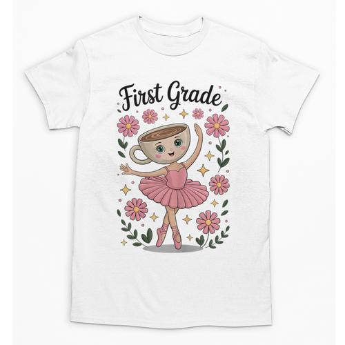 Girls Back To School Cappuccina Italian Brainrot First Grade Unisex T-Shirt - Savourry