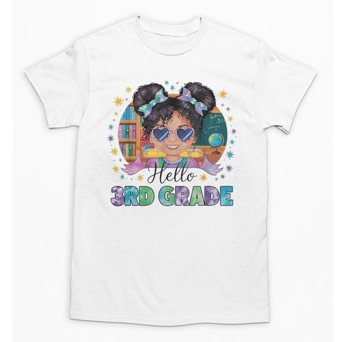 Hello 3rd Grade Girl Back To School Kids Boys Girls Unisex T-Shirt - Savourry