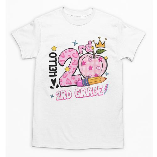 Hello Second 2nd Grade Leopard Tie Dye Girl Back To School Unisex T-Shirt - Savourry