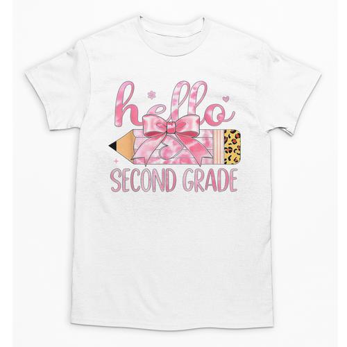 Hello Second Grade Pencil Tie Dye Coquette Back To School Unisex T-Shirt - Savourry
