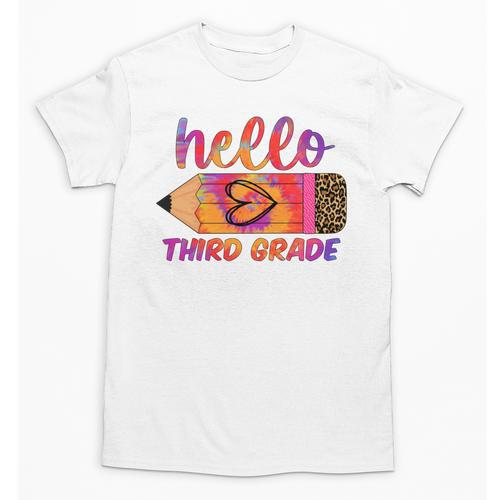 Hello Third Grade Back To School Pencil Tie Dye 3rd Grade Performance Unisex T-Shirt - Savourry