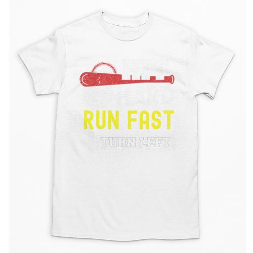Hit Hard Run Fast Turn Left Baseball Quote Fan Coach Premium Tri-Blend Unisex T-Shirt - Sportilla
