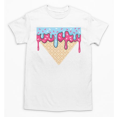 Ice Cream Baseball Cone Dripping Sprinkles Kids Boys Summer Premium Tri-Blend Unisex T-Shirt - Sportilla