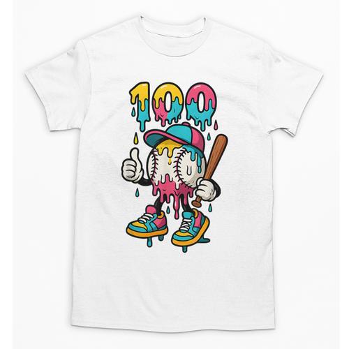 Ice Cream Drip Baseball Party 100 Days Of School Teacher Unisex T-Shirt - Sportilla
