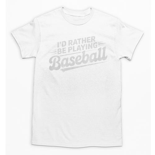 I'd Rather Be Playing Baseball Player Coach Fan Game Day Tee Premium Tri-Blend Unisex T-Shirt - Sportilla