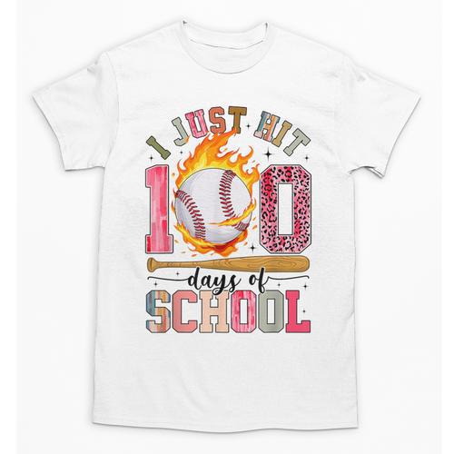 I Just Hit 100 Days Of School Baseball Lovers Fans Boys Kids Unisex T-Shirt - Sportilla