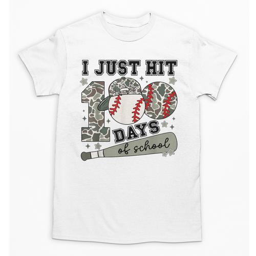 I Just Hit 100 Days Of School Camo Baseball 100 Days Smarter Unisex T-Shirt - Sportilla