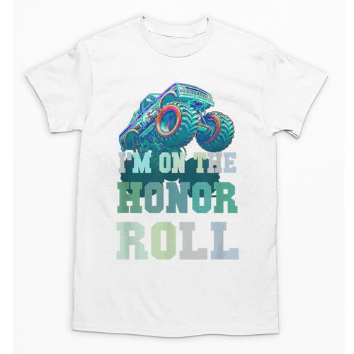 Kids I'M ON HONOR ROLL Monster Trucks Back To School Bruh Unisex T-Shirt - Savourry