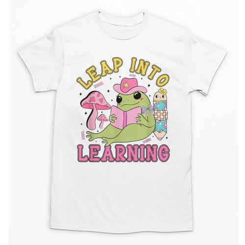 Leap Into Learning Cute Frog Kawaii Back To School Kids Unisex T-Shirt - Savourry