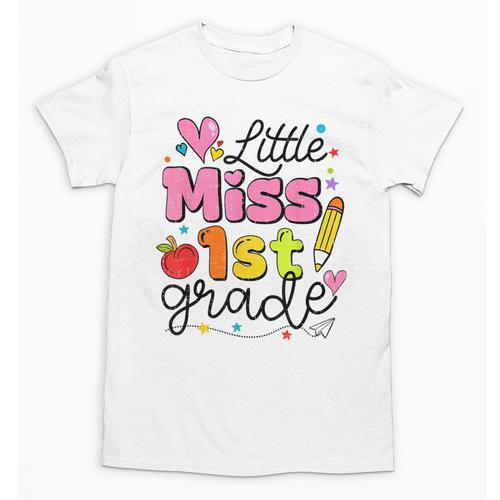 Little Miss 1st Grade Back To School Cute First Grade Girls Unisex T-Shirt - Savourry