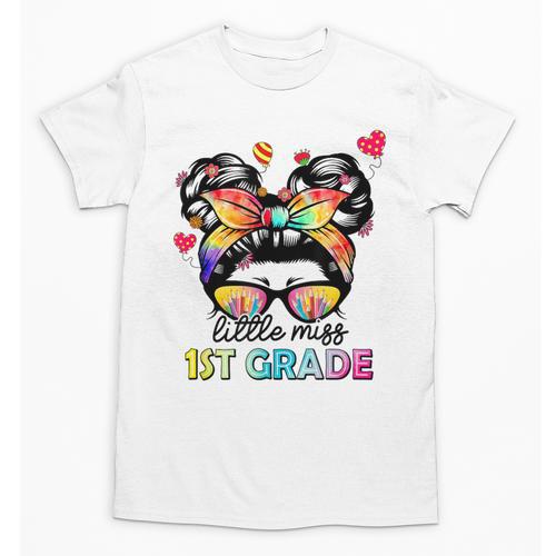 Little Miss First Grade Back To School 1st Grade Girls Unisex T-Shirt - Savourry