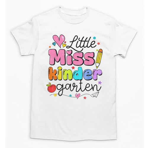 Little Miss Kindergarten Back To School Cute Kinder Girls Unisex T-Shirt - Savourry