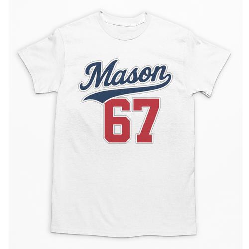 Mason 67 Jersey Baseball Men Women Boys Girls Number 6 7 Unisex T-Shirt - Sportilla