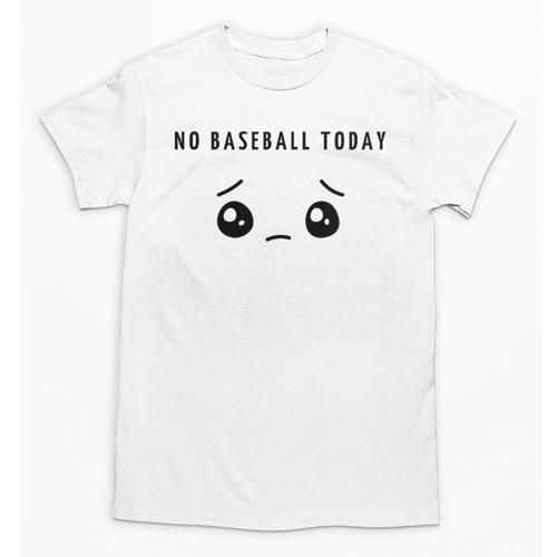 No Baseball Today Minimalist Sad Face Baseball Lover Unisex T-Shirt - Sportilla