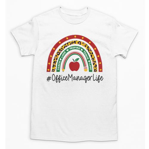 Office Manager Rainbow Appreciation Day Hello Back To School Unisex T-Shirt - Savourry