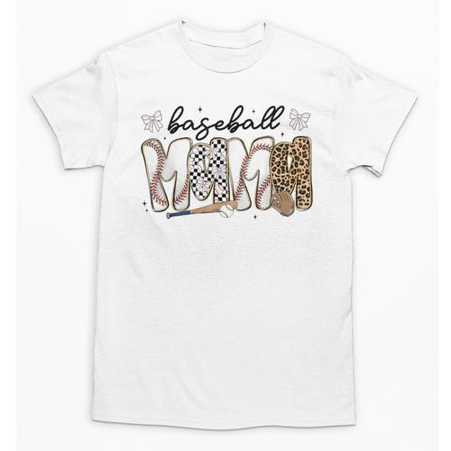 Preppy Baseball Mama Coquette Bow Game Day Mom Mother Unisex T-Shirt - Sportilla