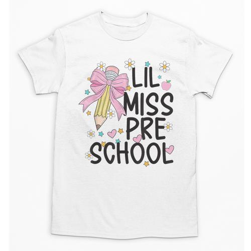 Preschool Little Miss Back To School Girls Kids Preschool Unisex T-Shirt - Savourry