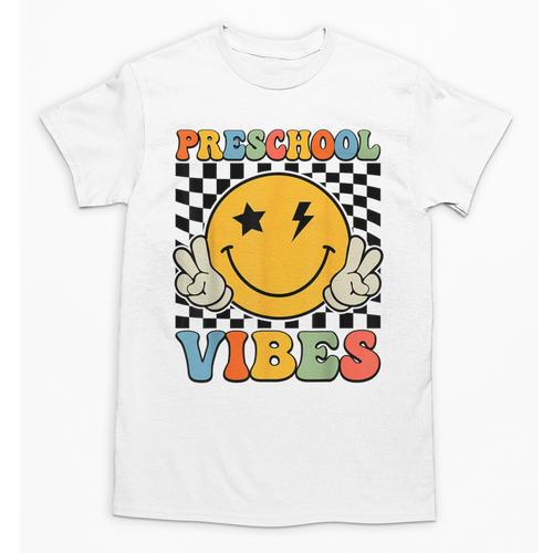 Preschool Vibes Retro Groovy Back To School Pre-K Unisex T-Shirt - Savourry