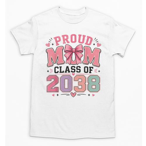 Proud Mom Class Of 2038 Retro Kindergarten Back To School Unisex T-Shirt - Savourry