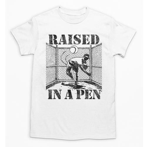 Raised In a Pen Baseball Pitcher Saying Bullpen Unisex T-Shirt - Sportilla