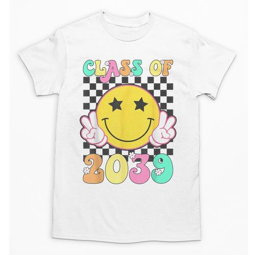 Retro Class Of 2039 Grow With Me Back To School Kindergarten Unisex T-Shirt - Savourry