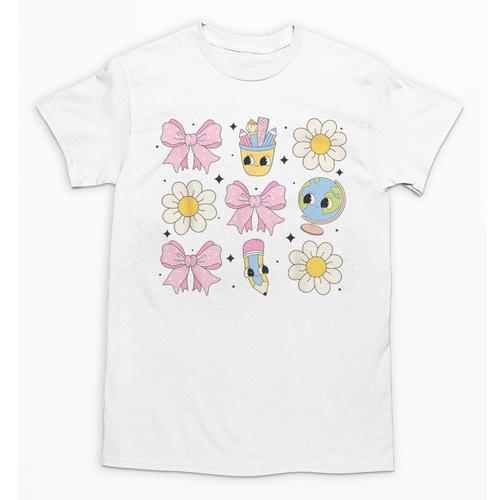 Retro Groovy Back To School Coquette First Day Of School Unisex T-Shirt - Savourry