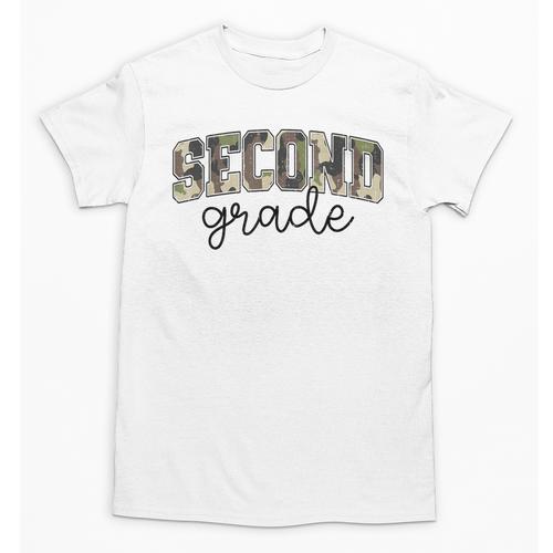 Retro Second Grade Camo Back To School Girls Boys 2nd Grade Unisex T-Shirt - Savourry