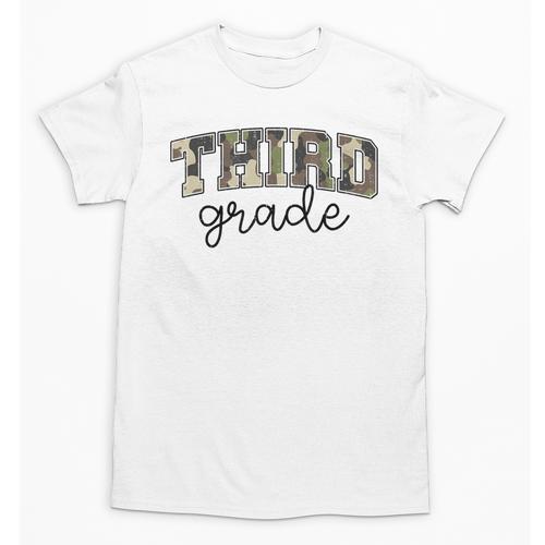 Retro Third Grade Old Camo Back To School Girl Boy 3rd Grade Unisex T-Shirt - Savourry