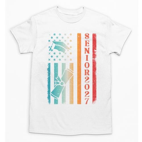 Senior 2027 Class Of 2027 Graduation USA Flag Back To School Performance Unisex T-Shirt - Savourry