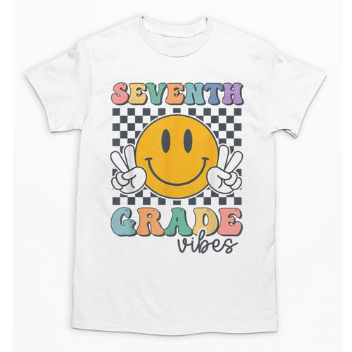 Seventh Grade Vibes Cute Smile Back To School 7th Grade Team Unisex T-Shirt - Savourry