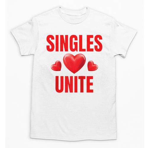 Singles Unite Valentines Day Humor For Singles Raglan Baseball Tee Unisex T-Shirt - Sportilla