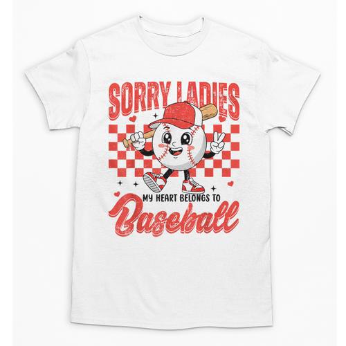 Sorry Ladies My Heart Belongs To Baseball Valentines Boys Unisex T-Shirt - Sportilla