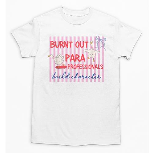 Striped Burnt Out Para Paraprofessional Back To School Unisex T-Shirt - Savourry