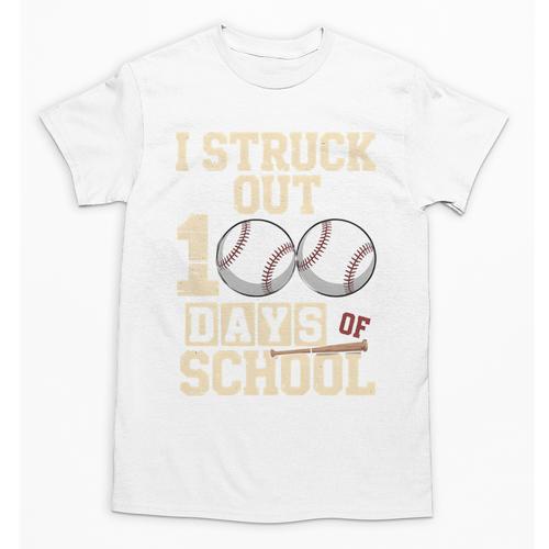 I Struck Out 100 Days Of School Baseball Fan Students Batter Premium Tri-Blend Unisex T-Shirt - Sportilla