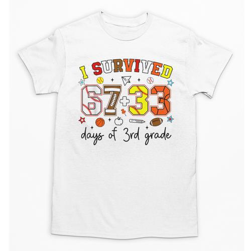 I Survived 6733 Days Baseball Football Softball 3rd Grade Unisex T-Shirt - Sportilla