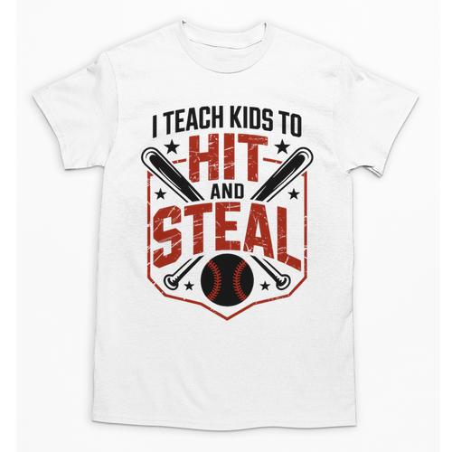 I Teach Kids To Hit And Steal Baseball Softball Coach Premium Tri-Blend Unisex T-Shirt - Sportilla