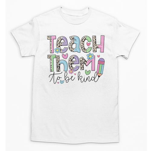 Teach Them To Be Kind Leopard Kindergarten Back To School Unisex T-Shirt - Savourry