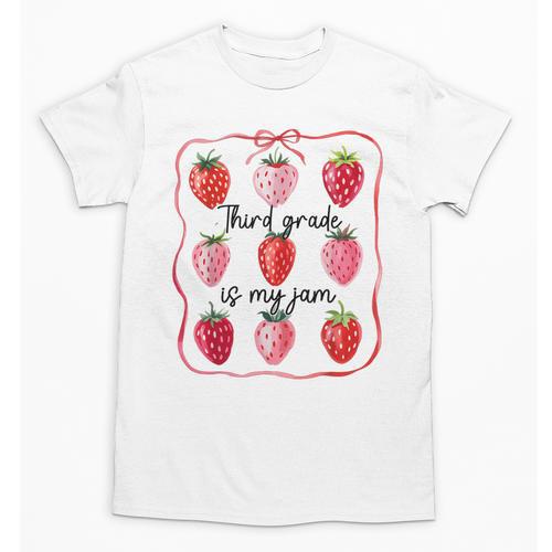 Third Grade Is My Jam Strawberry 3rd Grade Back To School Unisex T-Shirt - Savourry