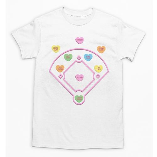 Valentine Heart Love Cute Baseball Softball Lover Sayings Unisex T-Shirt - Sportilla