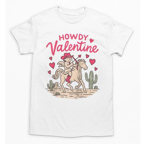 Valentine’s Day Western Life Cowboys Cupid Howdy Valentine Raglan Baseball Tee Unisex T-Shirt - Sportilla