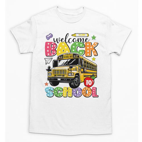 Welcome Back To School Bus Happy First Day Of School Student Unisex T-Shirt - Savourry