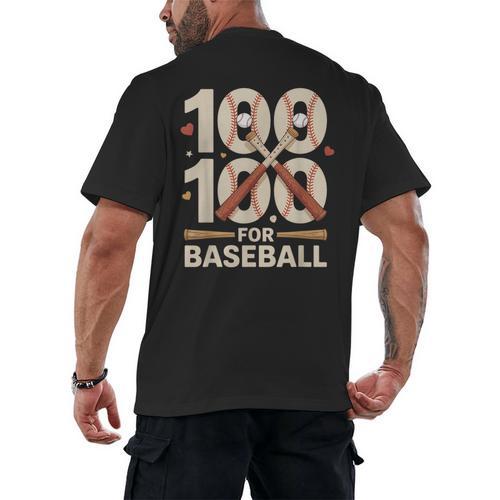 100 Days Of School Baseball Love Valentine’s Day Men Women Men's Back Print T-Shirt - Sportilla