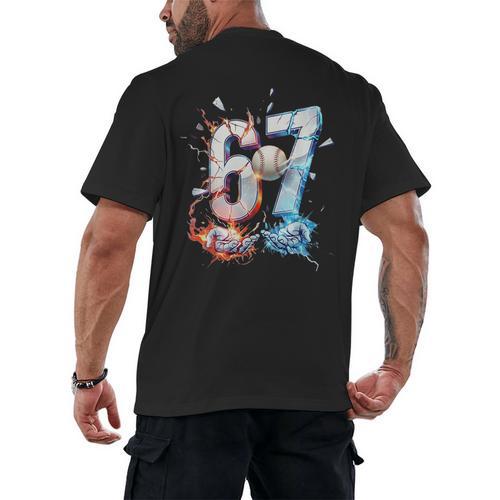 6 7 Baseball Six Seven Meme 67 Hands Kids Men Women Men's Back Print T-Shirt - Sportilla