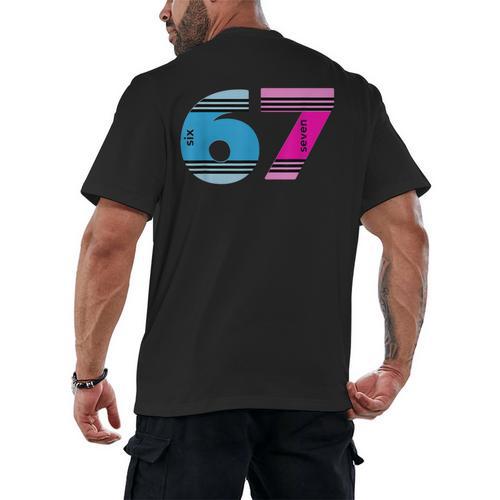 67 Crayon Cool Baseball Crayon 6 7 67 Men's Back Print T-Shirt - Sportilla