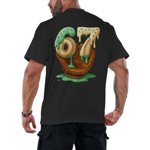 67 Ice Cream Drip Six Seven Baseball Men's Back Print T-Shirt - Sportilla