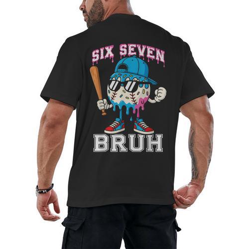 67 Six Seven Baseball Ice Cream Drip Number 67 Player Men's Back Print T-Shirt - Sportilla