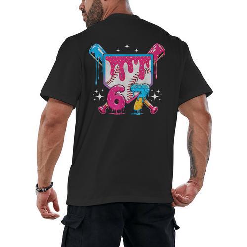 67 Six Seven Ice Cream Drip Baseball Boys Youth Men's Back Print T-Shirt - Sportilla