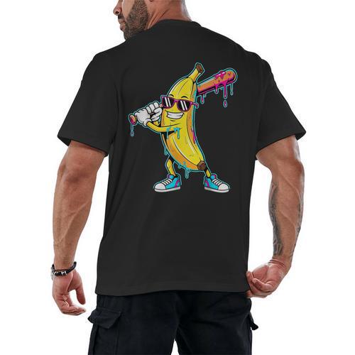 Banana Baseball Drip Kids Youth Boys Girls Men's Back Print T-Shirt - Sportilla