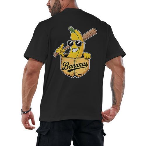 Banana Baseball Fruit Men's Back Print T-Shirt - Sportilla